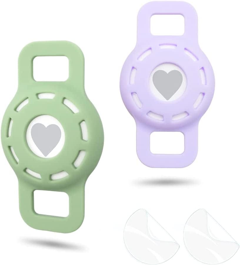 WHALEZON Airtag Cat Collar Holder, Small Air Tag Dog Collar Holder Compatible with Apple Tag, Anti-Lost Pet Tracker Cases Fit on Puppy Collars 3/8" 5/8" Electronics > GPS Accessories > GPS Cases WHALEZON C4 Avocado Green, Violet  