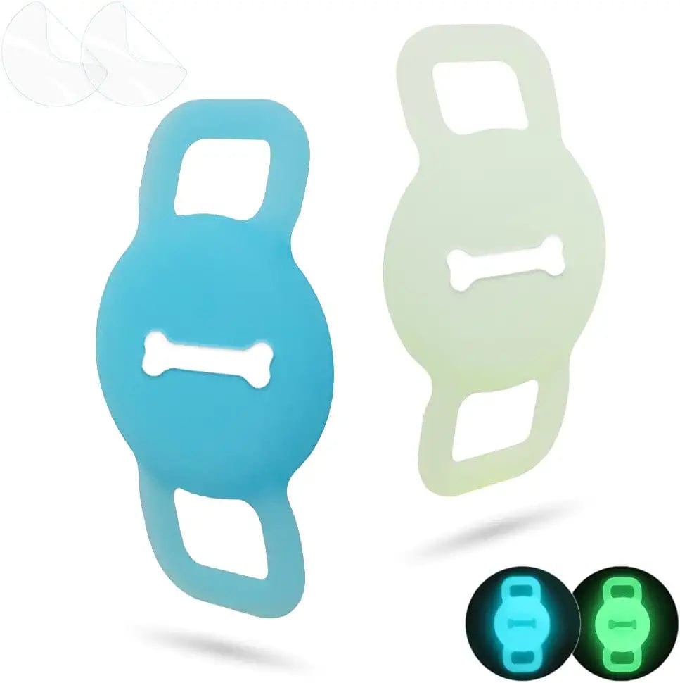 WHALEZON Airtag Cat Collar Holder, Small Air Tag Dog Collar Holder Compatible with Apple Tag, Anti-Lost Pet Tracker Cases Fit on Puppy Collars 3/8" 5/8" Electronics > GPS Accessories > GPS Cases WHALEZON B3 Luminous Green, Luminous Blue  