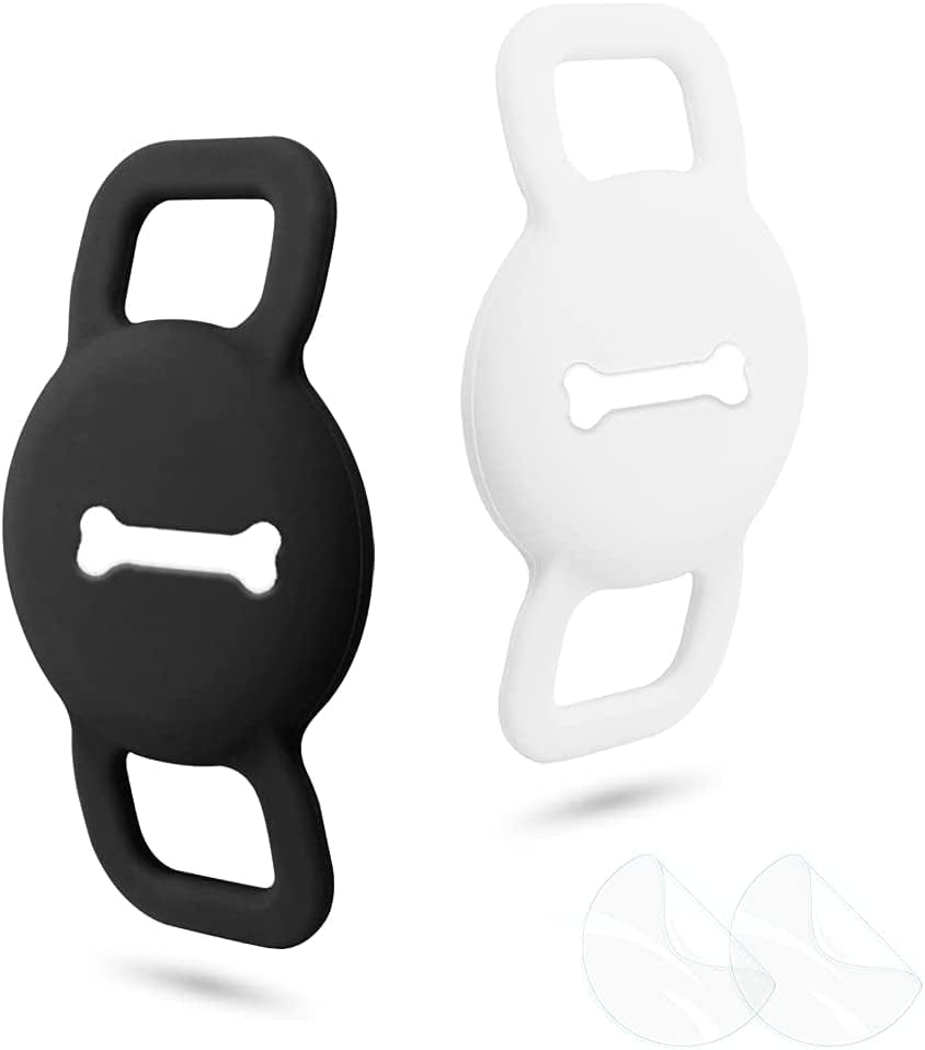 WHALEZON Airtag Cat Collar Holder, Small Air Tag Dog Collar Holder Compatible with Apple Tag, Anti-Lost Pet Tracker Cases Fit on Puppy Collars 3/8" 5/8" Electronics > GPS Accessories > GPS Cases WHALEZON B1 Black, White  