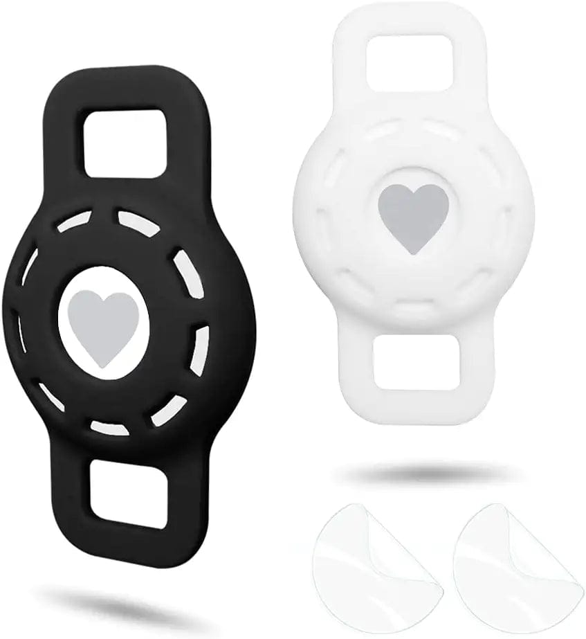 WHALEZON Airtag Cat Collar Holder, Small Air Tag Dog Collar Holder Compatible with Apple Tag, Anti-Lost Pet Tracker Cases Fit on Puppy Collars 3/8" 5/8" Electronics > GPS Accessories > GPS Cases WHALEZON C1 Black, White  