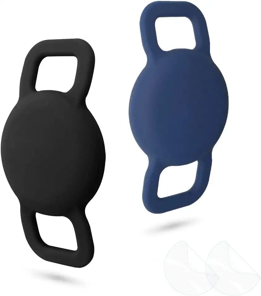 WHALEZON Airtag Cat Collar Holder, Small Air Tag Dog Collar Holder Compatible with Apple Tag, Anti-Lost Pet Tracker Cases Fit on Puppy Collars 3/8" 5/8" Electronics > GPS Accessories > GPS Cases WHALEZON A4 Black, Midnight Blue  