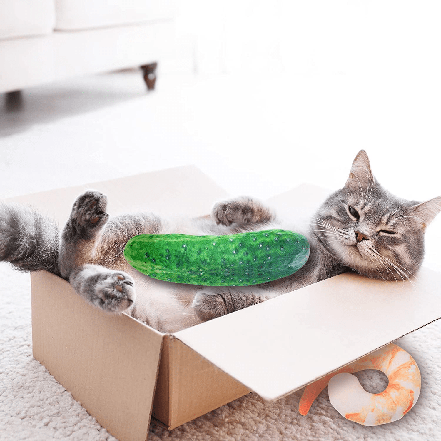 Whaline 6Pcs Catnip Cat Toys Catmint Plush Interactive Pillows Cat Chew Bite Kick Toy Vegetables Theme Teeth Cleaning Teeth Grinding Toy for Cats Kitten Gift Boredom Relief Supplies Animals & Pet Supplies > Pet Supplies > Cat Supplies > Cat Toys Whaline   