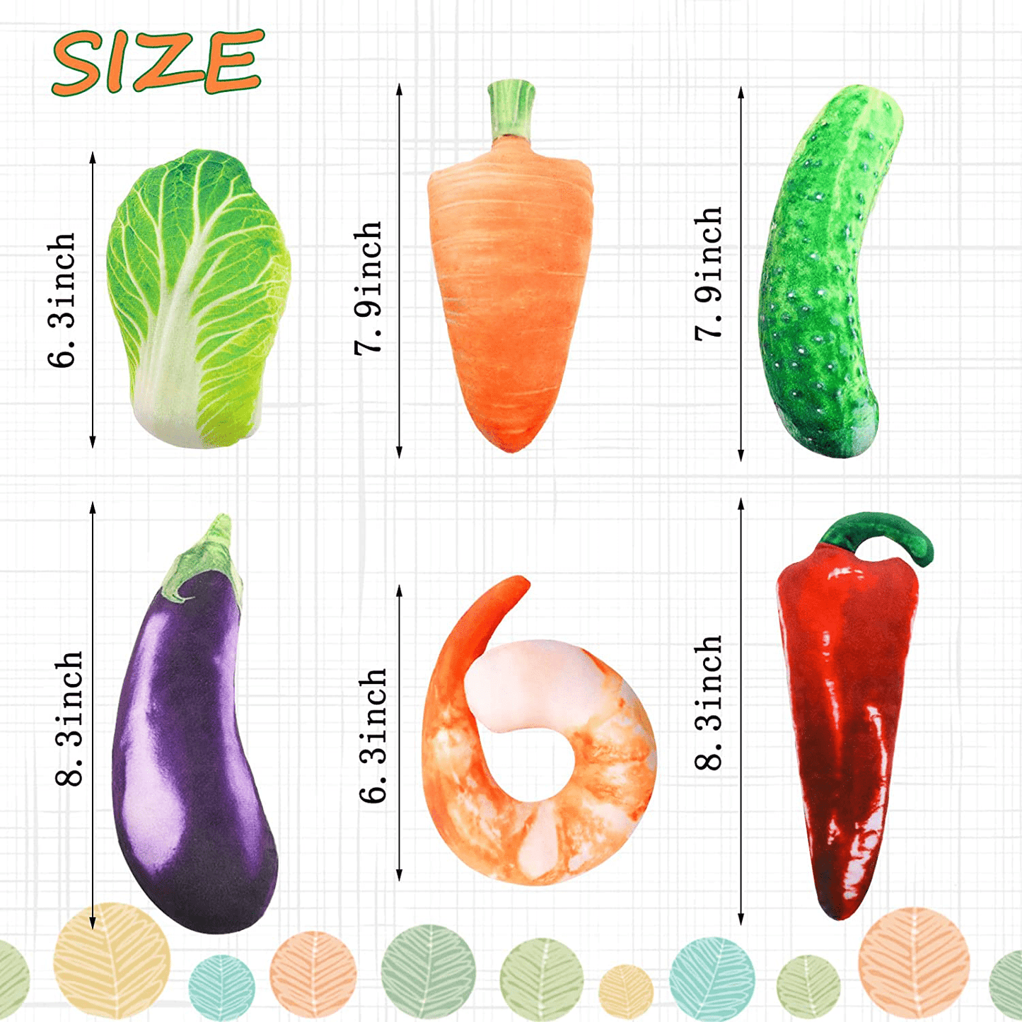 Whaline 6Pcs Catnip Cat Toys Catmint Plush Interactive Pillows Cat Chew Bite Kick Toy Vegetables Theme Teeth Cleaning Teeth Grinding Toy for Cats Kitten Gift Boredom Relief Supplies Animals & Pet Supplies > Pet Supplies > Cat Supplies > Cat Toys Whaline   