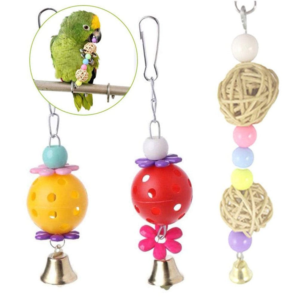 Wharick 13 Pcs Bird Parrot Swing Toys Metal Rope Small Ladder Stand Toy Set for Bird Cage 2022