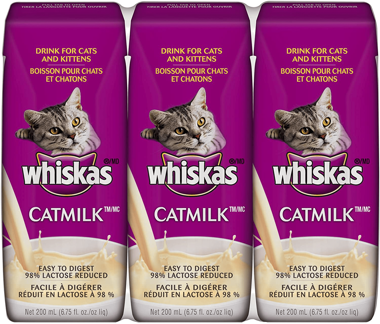 WHISKAS CATMILK plus Drink for Cats and Kittens 6.75 Ounces (Eight 3-Count Boxes) Animals & Pet Supplies > Pet Supplies > Cat Supplies > Cat Treats Whiskas   