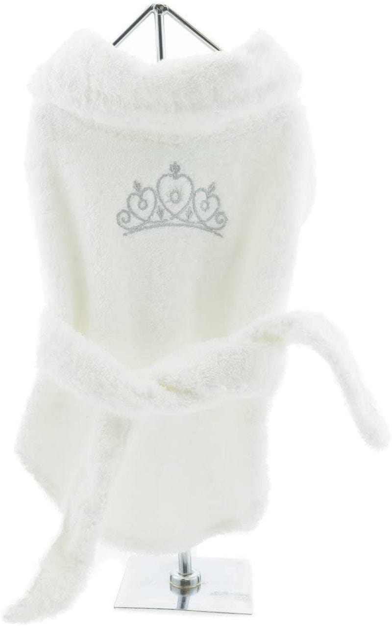 White Silver Tiara Cotton Dog Bathrobe (Large) Animals & Pet Supplies > Pet Supplies > Dog Supplies > Dog Apparel Doggie Design   