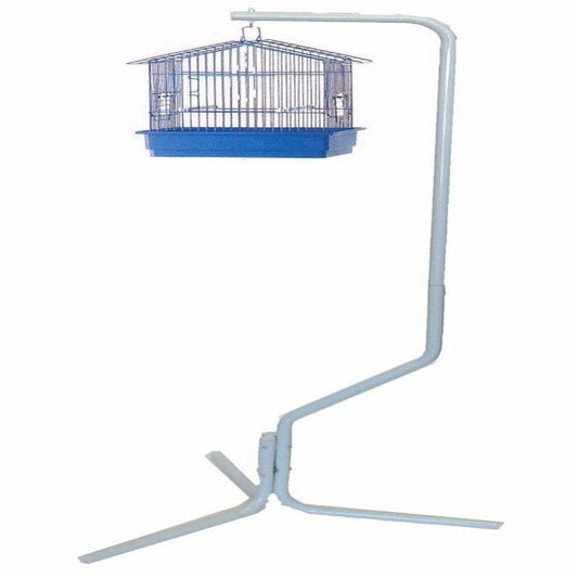 White Sturdy Tubular Steel Hanging Bird Cage 3 Leg Support Base Stand with Metal Hook Animals & Pet Supplies > Pet Supplies > Bird Supplies > Bird Cages & Stands Mcage   