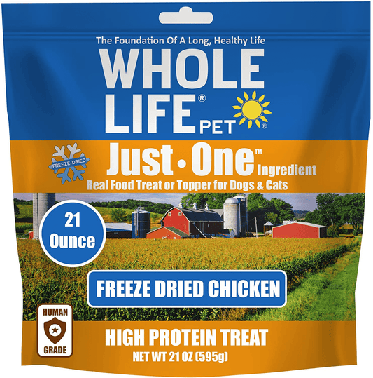 Whole Life Pet Healthy Dog and Cat Treats Value Pack, Human-Grade Whole Chicken Breast, Protein Rich for Training, Picky Eaters, Digestion, Weight Control, Made in the USA