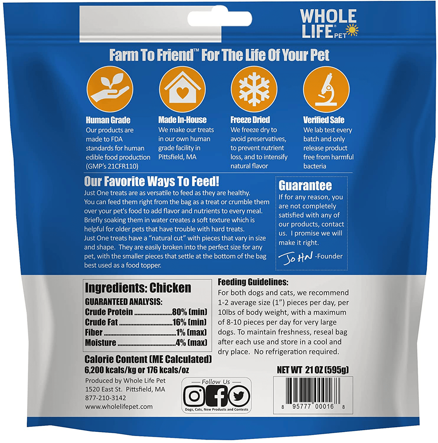 Whole Life Pet Healthy Dog and Cat Treats Value Pack, Human-Grade Whole Chicken Breast, Protein Rich for Training, Picky Eaters, Digestion, Weight Control, Made in the USA Animals & Pet Supplies > Pet Supplies > Small Animal Supplies > Small Animal Treats Whole Life Pet Products   