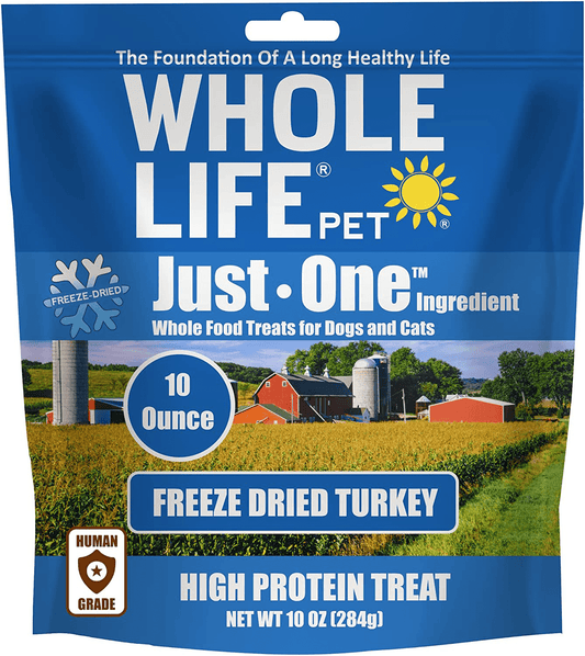Whole Life Pet Healthy Dog and Cat Treats Value Pack, Human-Grade Whole Turkey Breast, Protein Rich for Training, Picky Eaters, Digestion, Weight Control, Made in the USA