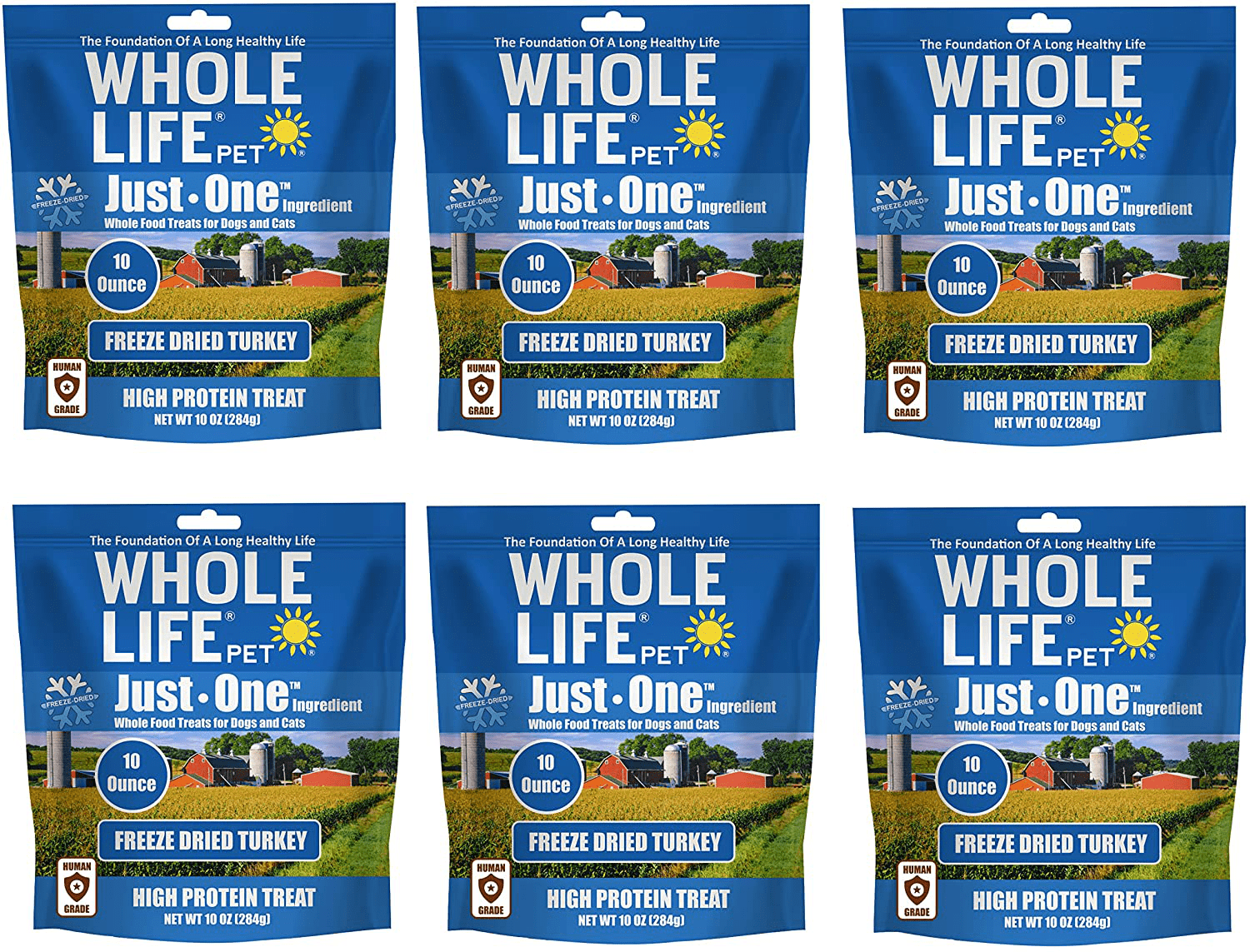 Whole Life Pet Healthy Dog and Cat Treats Value Pack, Human-Grade Whole Turkey Breast, Protein Rich for Training, Picky Eaters, Digestion, Weight Control, Made in the USA Animals & Pet Supplies > Pet Supplies > Cat Supplies > Cat Treats Whole Life Pet Products Case of 6 - 10oz Bags  