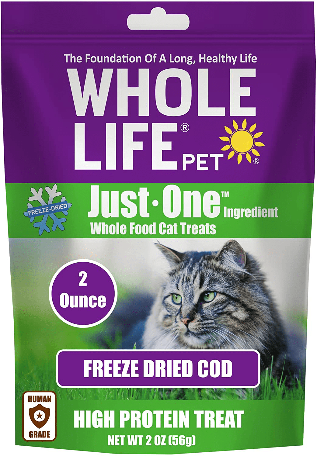 Whole Life Pet USA Sourced and Produced Human Grade Freeze Dried Boneless, Skinless Wild Cod Filet Cat Treat, Protein Rich for Training, Picky Eaters, Digestion, Weight Control Animals & Pet Supplies > Pet Supplies > Cat Supplies > Cat Treats Whole Life Pet Products 2oz  