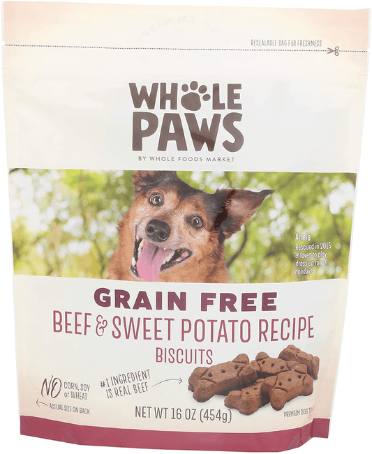 Whole Paws Grain Free Beef & Sweet Potato Recipe Dog Biscuits, 16 Oz Animals & Pet Supplies > Pet Supplies > Dog Supplies > Dog Treats Whole Paws   