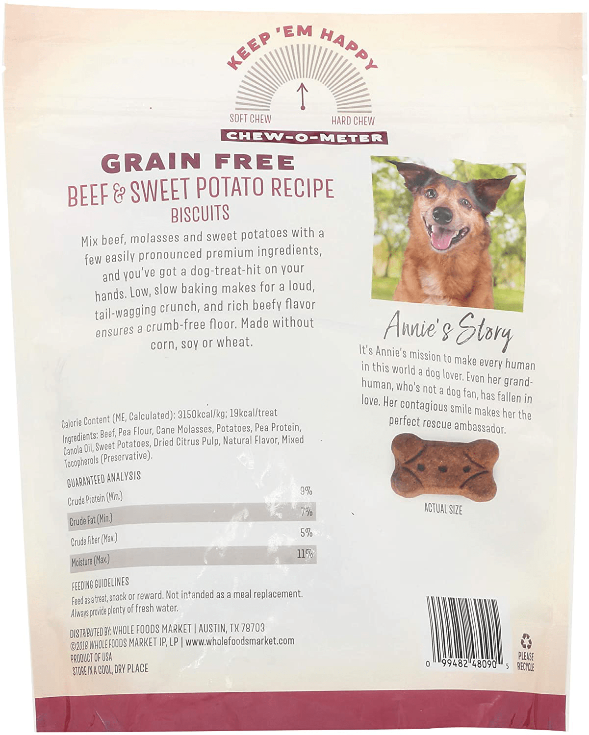 Whole Paws Grain Free Beef & Sweet Potato Recipe Dog Biscuits, 16 Oz