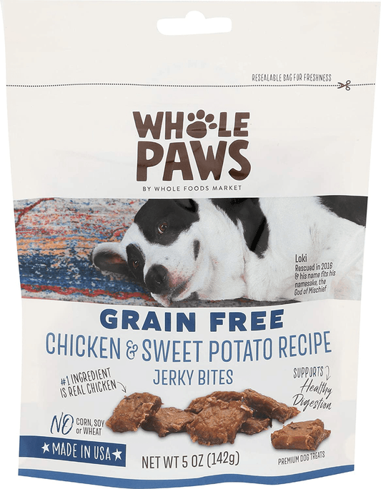 Whole Paws Grain Free Chicken & Sweet Potato Recipe Dog Jerky Bites, 5 Oz Animals & Pet Supplies > Pet Supplies > Dog Supplies > Dog Treats Whole Paws   