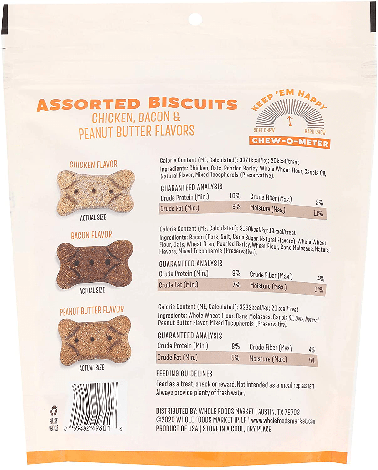 Whole Paws Peanut Butter, Bacon & Chicken Assorted Dog Biscuits, 14 OZ Animals & Pet Supplies > Pet Supplies > Dog Supplies > Dog Treats WHOLE PAWS   