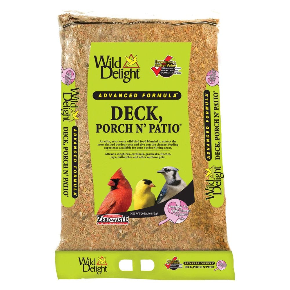 Wild Delight Advanced Formula Deck, Porch N’ Patio Bird Seed - 20Lb Bag Animals & Pet Supplies > Pet Supplies > Bird Supplies > Bird Food D & D Commodities Ltd   