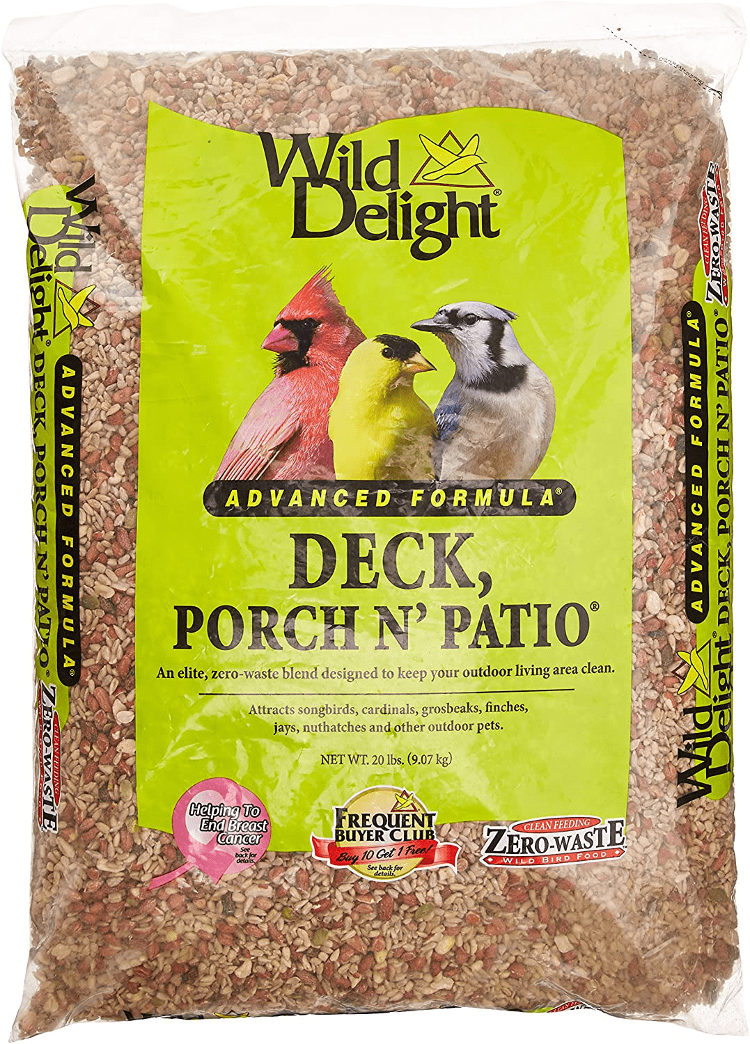 Wild Delight Deck, Porch N' Patio No Waste Bird Food, 5 Lb Animals & Pet Supplies > Pet Supplies > Bird Supplies > Bird Food Arett Sales - LG Standard Packaging 20 lb 