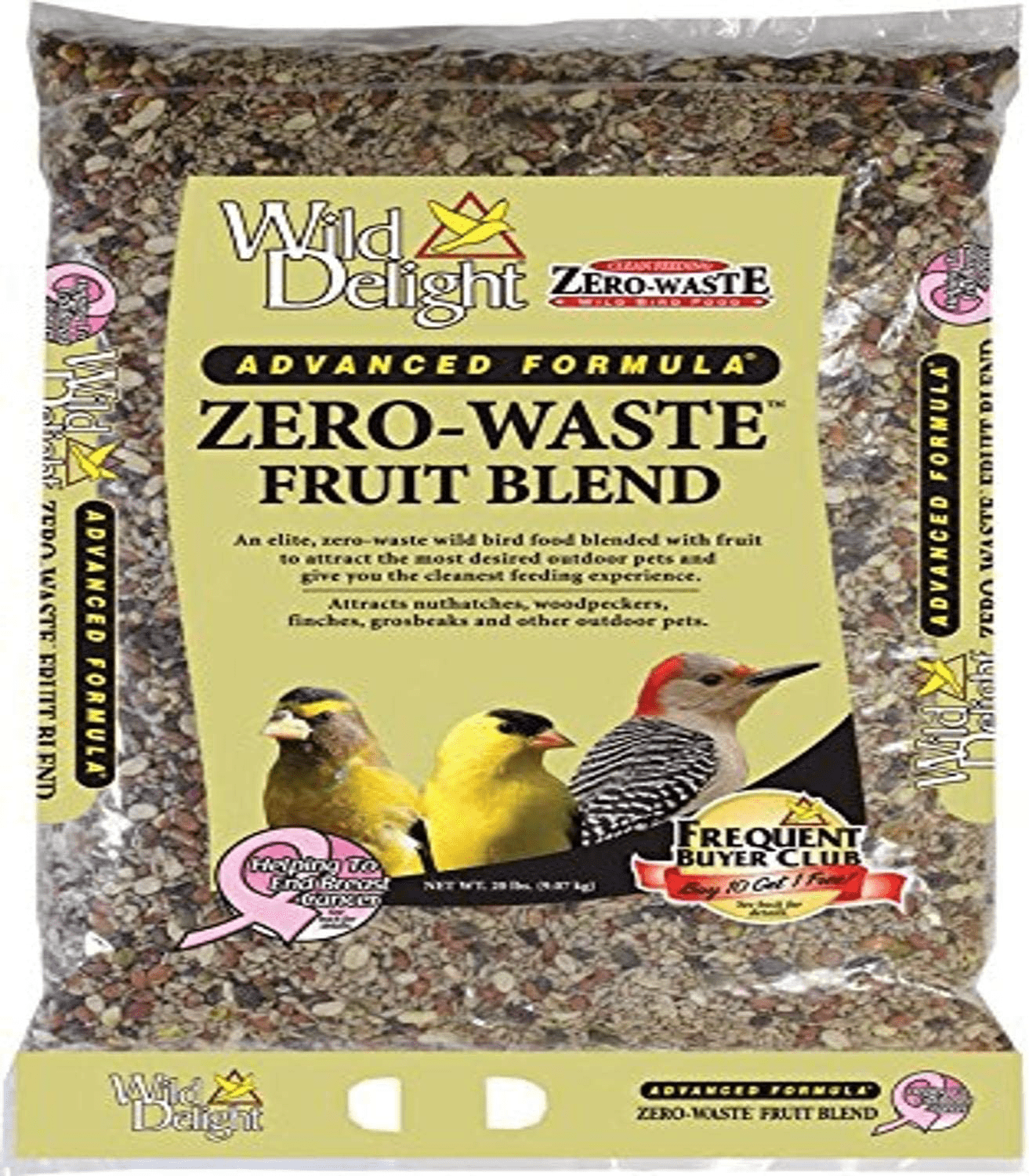 Wild Delight Zero-Waste Fruit Blend Bird Food, 20 Lb Animals & Pet Supplies > Pet Supplies > Bird Supplies > Bird Food Wild Delight   