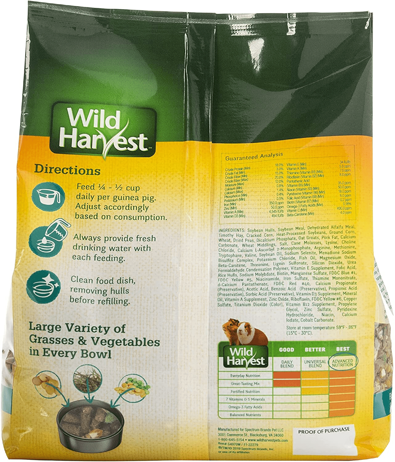 Wild Harvest Advanced Nutrition Diet for Guinea Pigs (Packaging May Vary) Animals & Pet Supplies > Pet Supplies > Small Animal Supplies > Small Animal Bedding Wild Harvest   