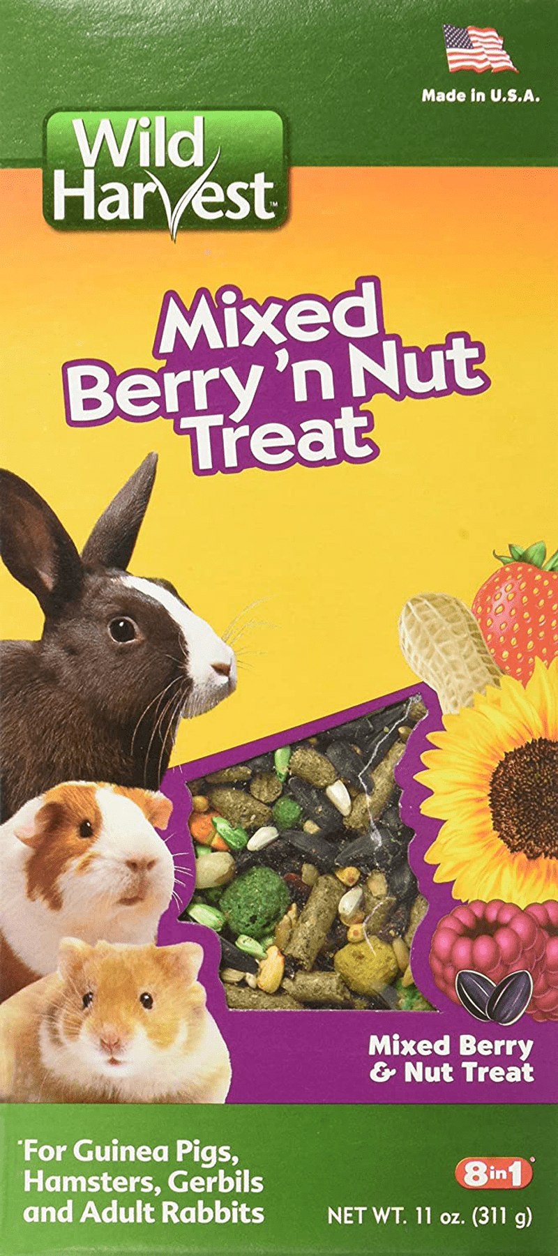 Wild Harvest Food and Unique Edible Treats for Guinea Pigs, Hamsters, Gerbils, and Adult Rabbits Animals & Pet Supplies > Pet Supplies > Small Animal Supplies > Small Animal Treats Wild Harvest Mixed Berry 'n Nut  