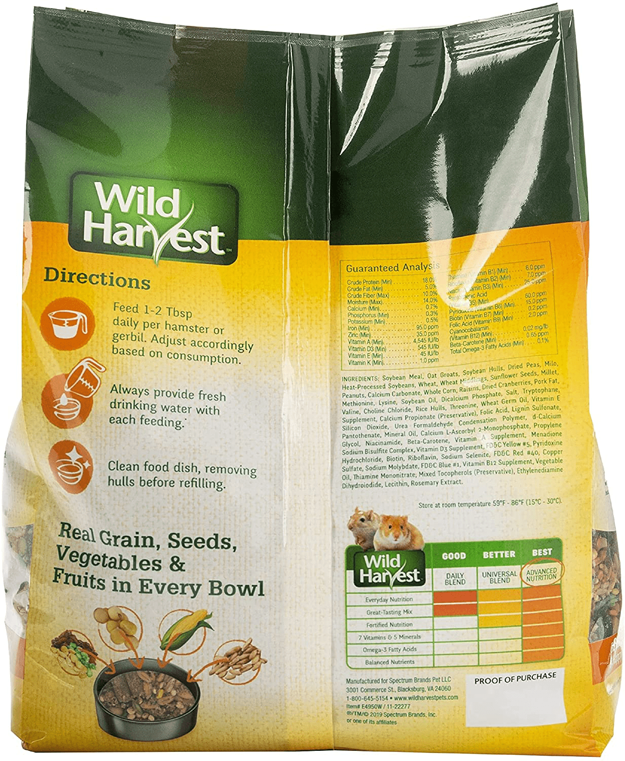 Wild Harvest Nutrition Diet and Advanced Nutrition Diet for Hamsters and Gerbils Animals & Pet Supplies > Pet Supplies > Small Animal Supplies > Small Animal Food Wild Harvest   