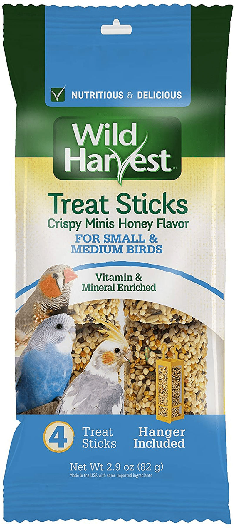 Wild Harvest Treat Sticks Crispy Minis Honey Flavor 4 Count, Hanger Included