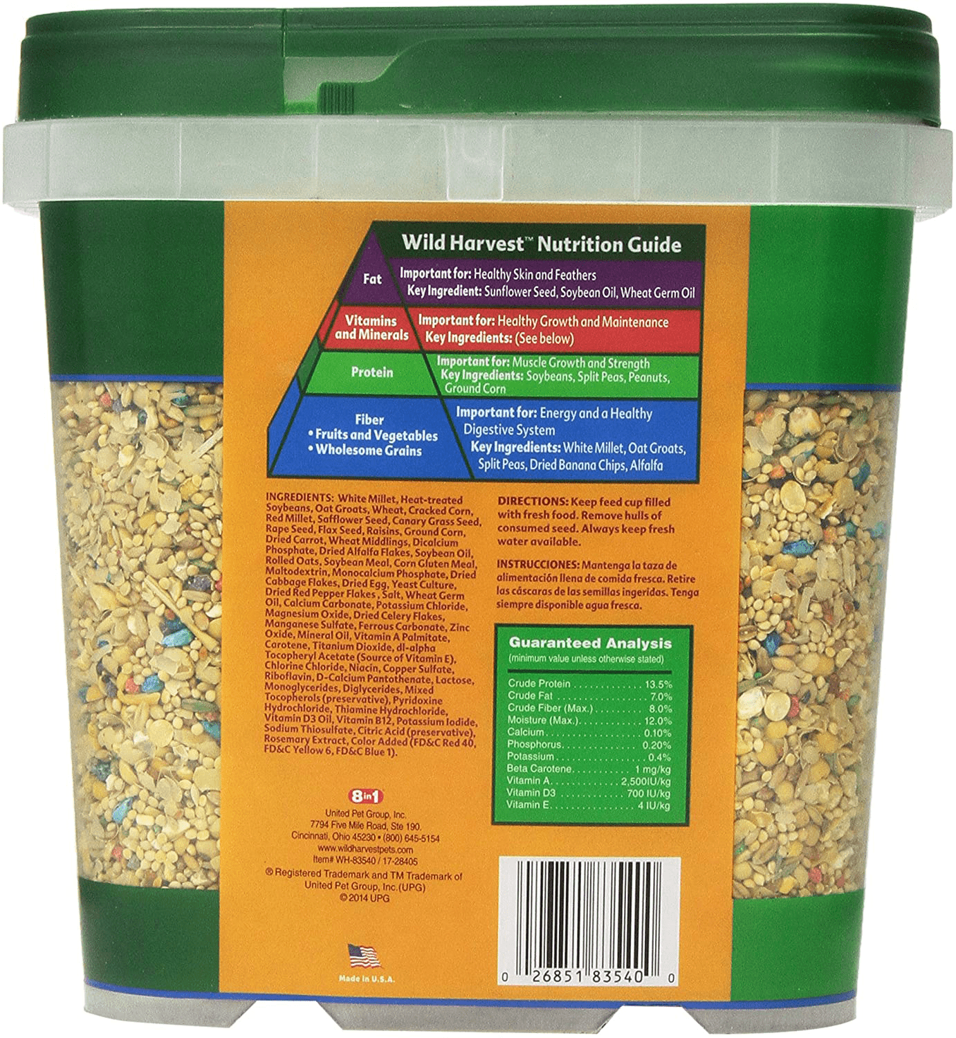 Wild Harvest WH-83540 Wild Harvest Advanced Nutrition Diet for Nutrition Diet for Parakeets, 4.5-Pound Animals & Pet Supplies > Pet Supplies > Bird Supplies > Bird Food Wild Harvest   