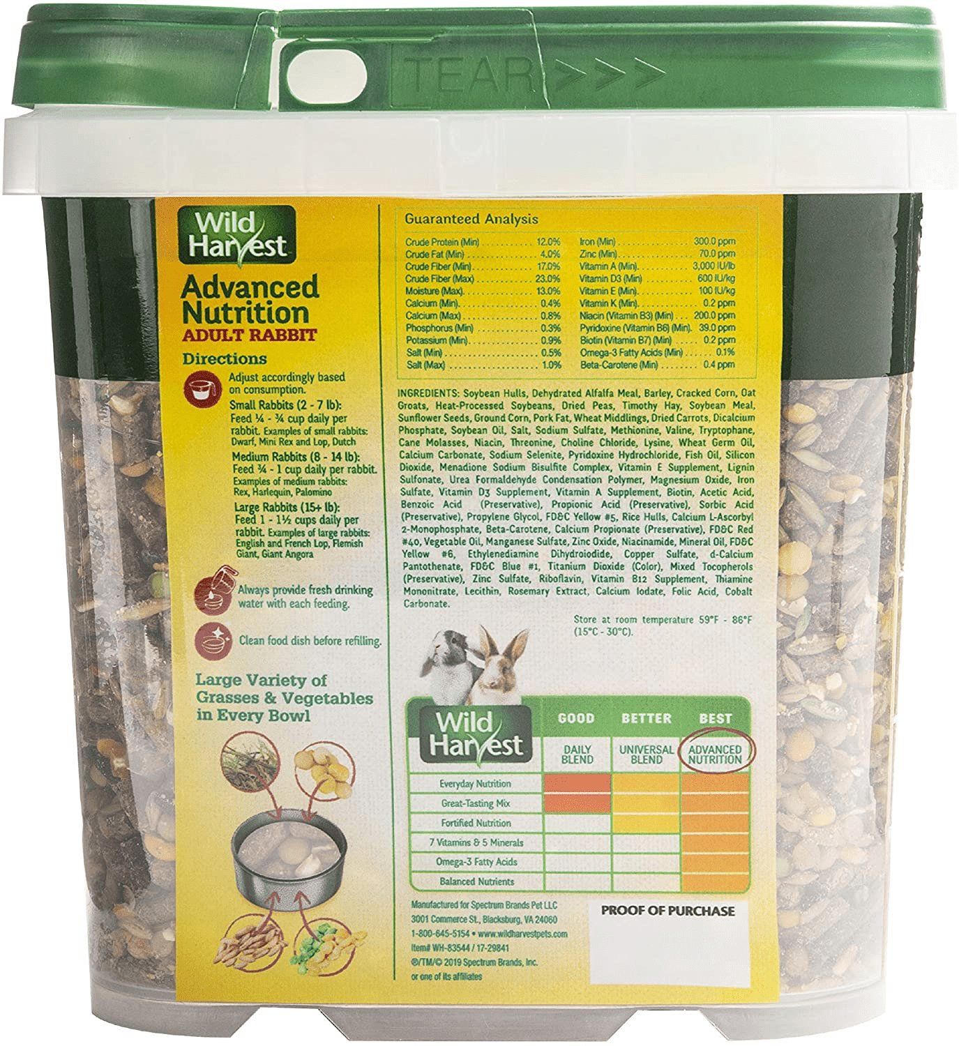 Wild Harvest Wh-83544 Wild Harvest Advanced Nutrition Diet for Rabbits, 4.5-Pound Animals & Pet Supplies > Pet Supplies > Small Animal Supplies > Small Animal Food Wild Harvest   