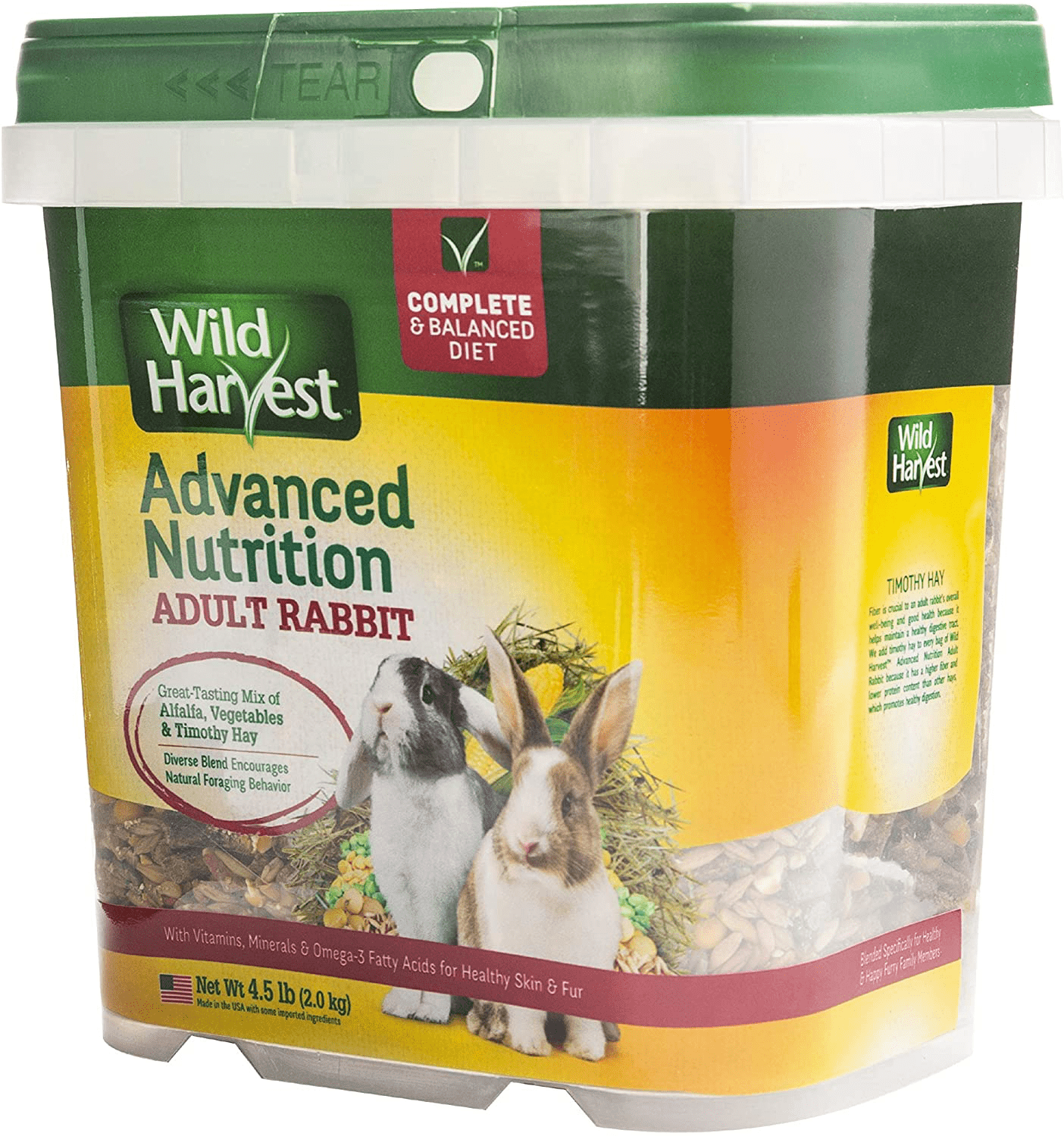 Wild Harvest Wh-83544 Wild Harvest Advanced Nutrition Diet for Rabbits, 4.5-Pound