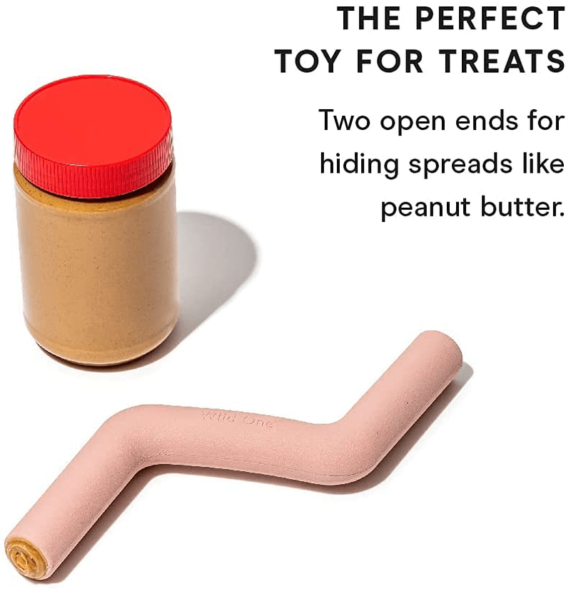 Wild One, Bolt Bite Dog Toy, Blush, 100% Natural Rubber, Fun to Chew, Chew Toy, Treat Dispensing, Long Lasting, Durable for Large Breeds Animals & Pet Supplies > Pet Supplies > Dog Supplies > Dog Toys Wild One   
