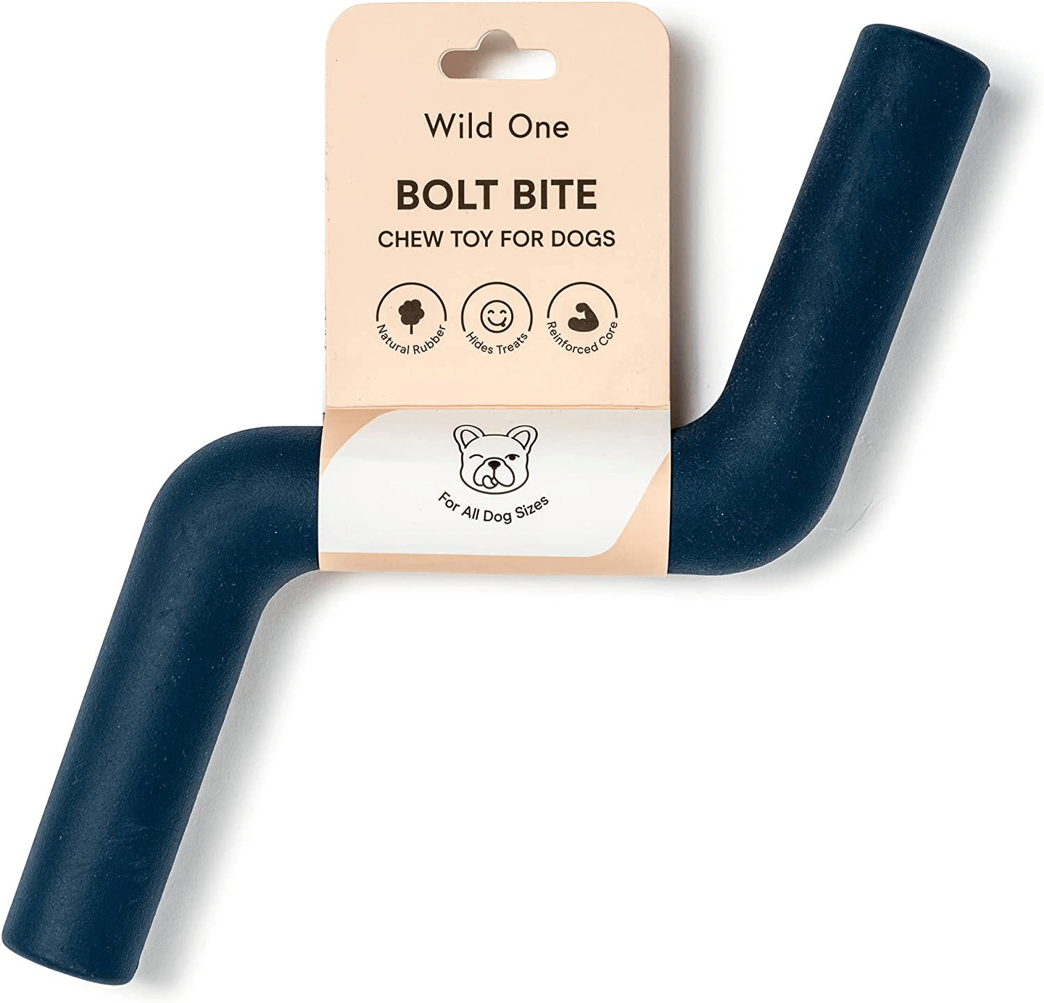 Wild One, Bolt Bite Dog Toy, Blush, 100% Natural Rubber, Fun to Chew, Chew Toy, Treat Dispensing, Long Lasting, Durable for Large Breeds Animals & Pet Supplies > Pet Supplies > Dog Supplies > Dog Toys Wild One Blue  
