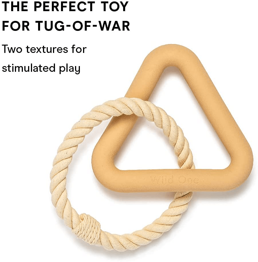 Wild One, Triangle Tug Dog Toy, Tan, 100% Natural Rubber, Fun to Chew, Durable for Medium and Large Breeds, Rope Toy Animals & Pet Supplies > Pet Supplies > Dog Supplies > Dog Toys Wild One   