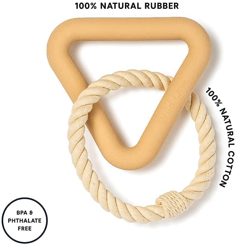 Wild One, Triangle Tug Dog Toy, Tan, 100% Natural Rubber, Fun to Chew, Durable for Medium and Large Breeds, Rope Toy Animals & Pet Supplies > Pet Supplies > Dog Supplies > Dog Toys Wild One   
