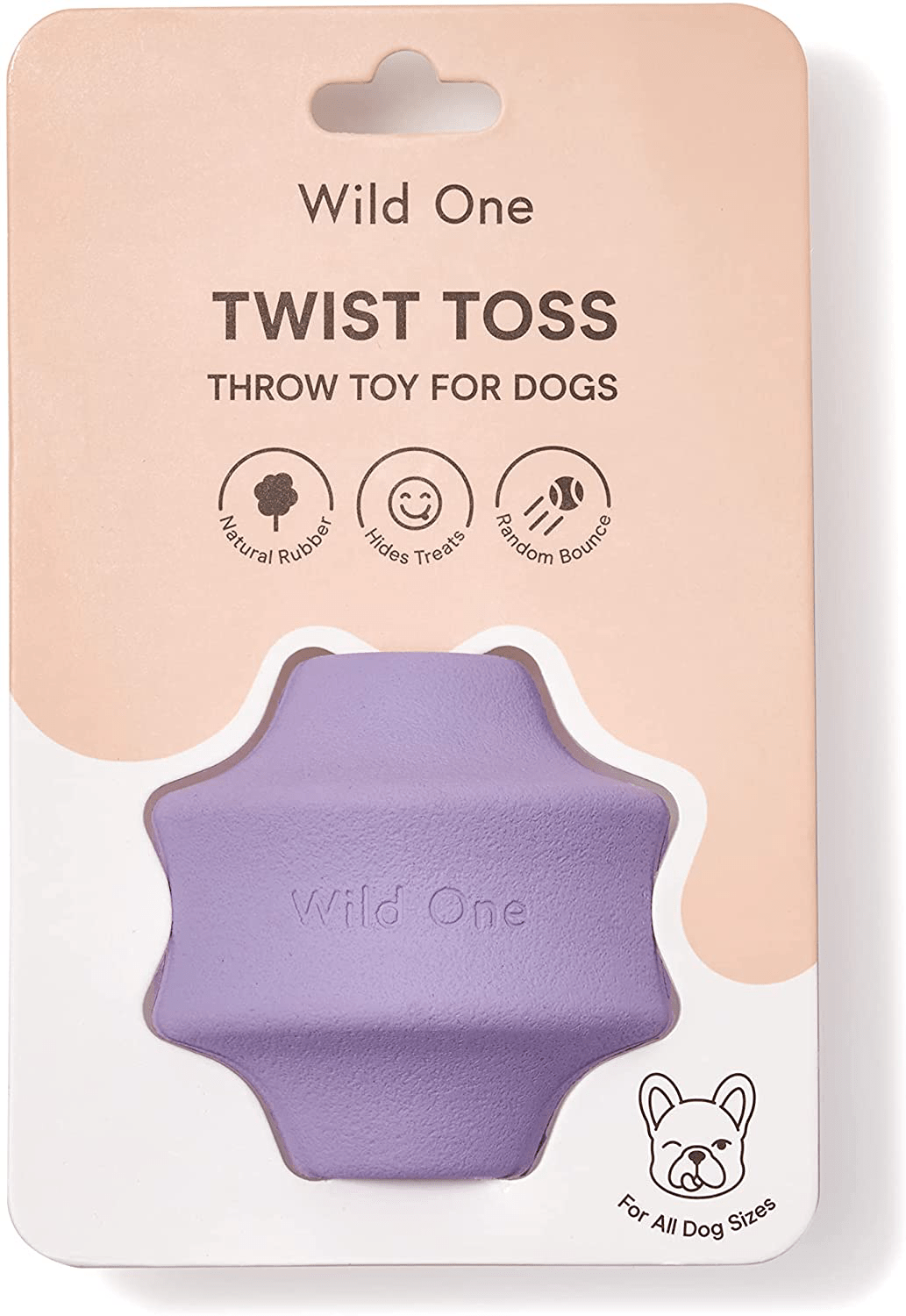 Wild One, Twist Toss Dog Toy, Navy, 100% Natural Rubber, Fun to Chew, Durable for All Breeds, Fetch Toy, Treat Dispensing Animals & Pet Supplies > Pet Supplies > Dog Supplies > Dog Toys Wild One Lilac  