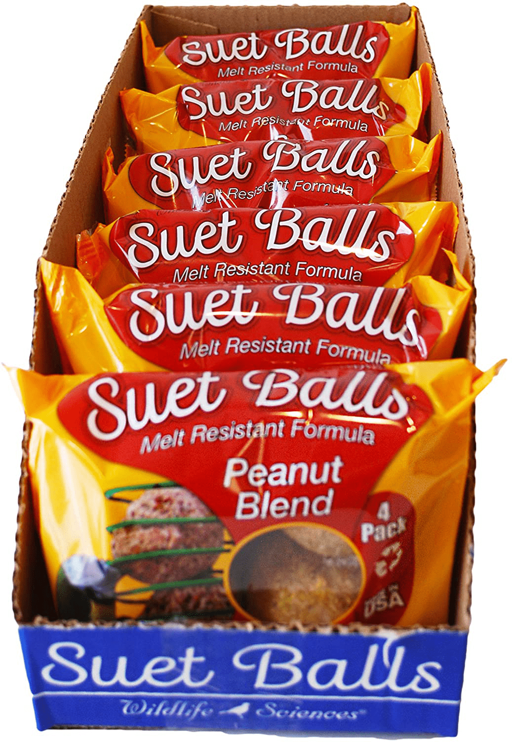 Wildlife Sciences Melt Resistant Suet Balls 24 Pack, 6 Wrapped Packs of 4 Suet Balls for Wild Birds Animals & Pet Supplies > Pet Supplies > Bird Supplies > Bird Treats Wildlife Sciences Peanut Blend  