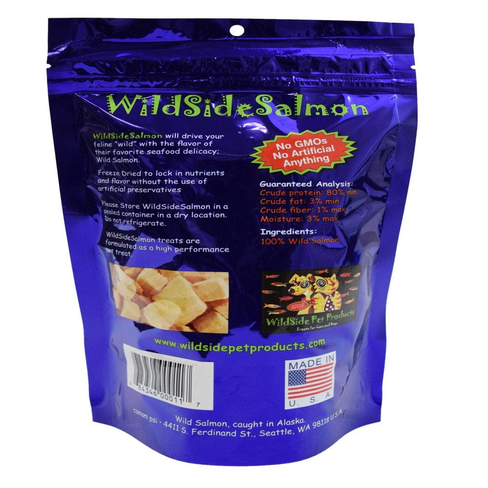Wildside Wild Alaskan Freeze Dried Salmon All Natural Grain Free Snack Treats for Cats 3Oz