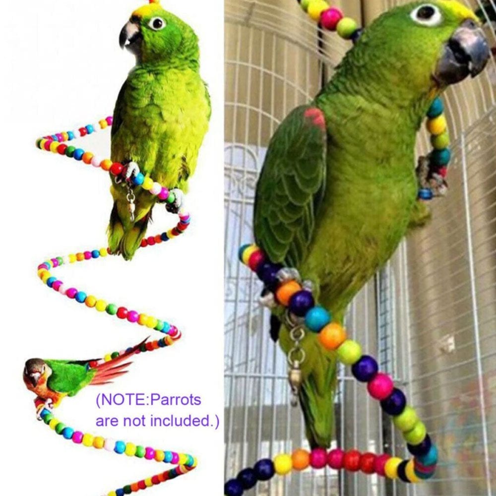 Willstar 6Pcs Bird Parrot Toys, Hanging Bell Pet Bird Cage Hammock Swing Toy Wooden Perch Chewing Toy for Parrots, Birds, Finches Animals & Pet Supplies > Pet Supplies > Bird Supplies > Bird Toys Willstar   