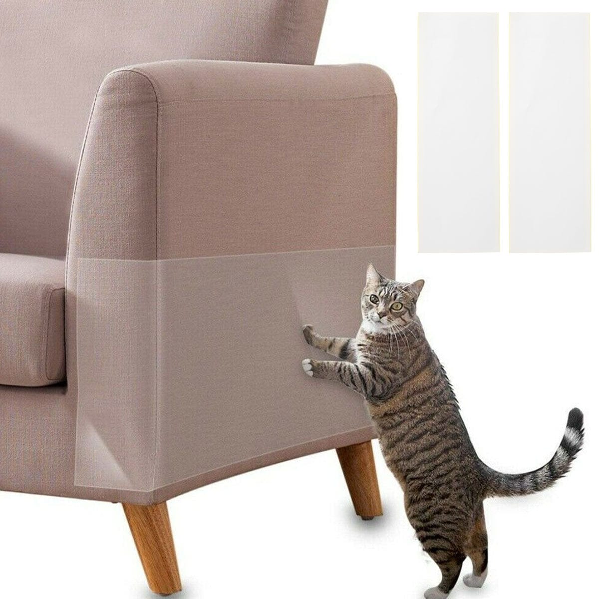 Willstar anti Cat Scratch Furniture Protector 2Pcs Self-Adhesive Cat Scratch Deterrent Tape Thick Flexible Cat Scratching Pad