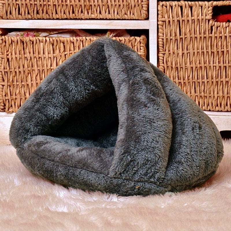 Willstar Pet Cat Dog Nest Bed Puppy Soft Warm Cave House Winter Sleeping Bag Mat Pad-Gray