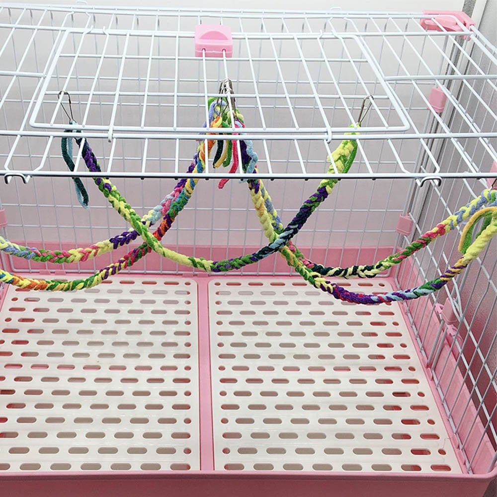 Winbang Handmade Sugar Glider Toys for Climbing Exercising Hanging Toy Cage Accessories for Bird Rope Perch Swing Toy Animals & Pet Supplies > Pet Supplies > Bird Supplies > Bird Cage Accessories Winbang   