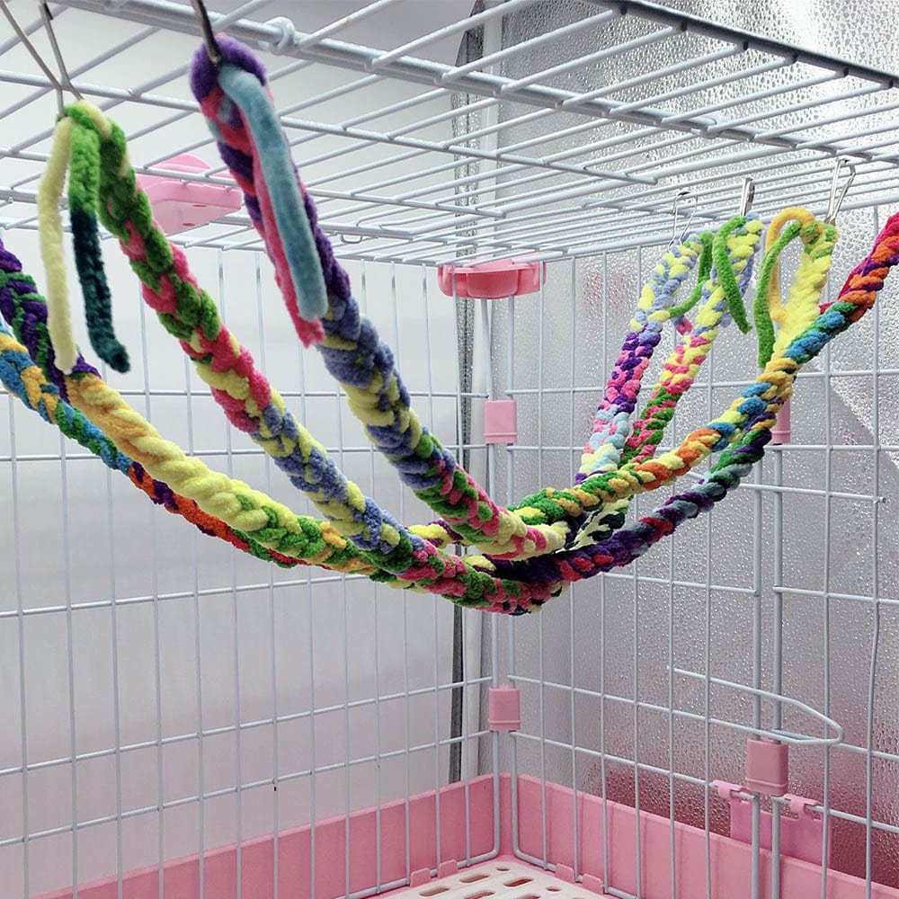 Winbang Handmade Sugar Glider Toys for Climbing Exercising Hanging Toy Cage Accessories for Bird Rope Perch Swing Toy Animals & Pet Supplies > Pet Supplies > Bird Supplies > Bird Cage Accessories Winbang   