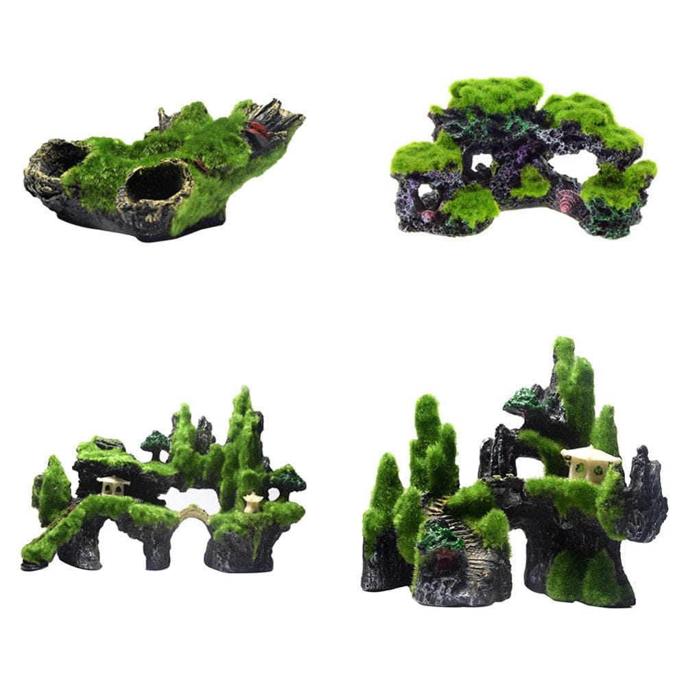 Windfall Aquarium Artificial Rockery Moss Rock Resin Stone Fish Tank Hiding Cave Decor Animals & Pet Supplies > Pet Supplies > Fish Supplies > Aquarium Decor windfall 5#  