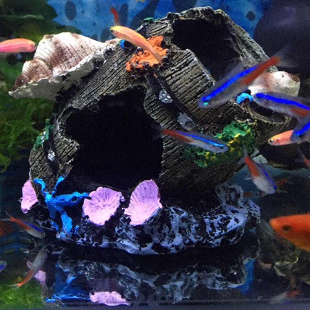 Windfall Aquarium Resin Artificial Shell Barrel Fish Tank Shrimp Hiding House Cave Decor Animals & Pet Supplies > Pet Supplies > Fish Supplies > Aquarium Decor windfall   