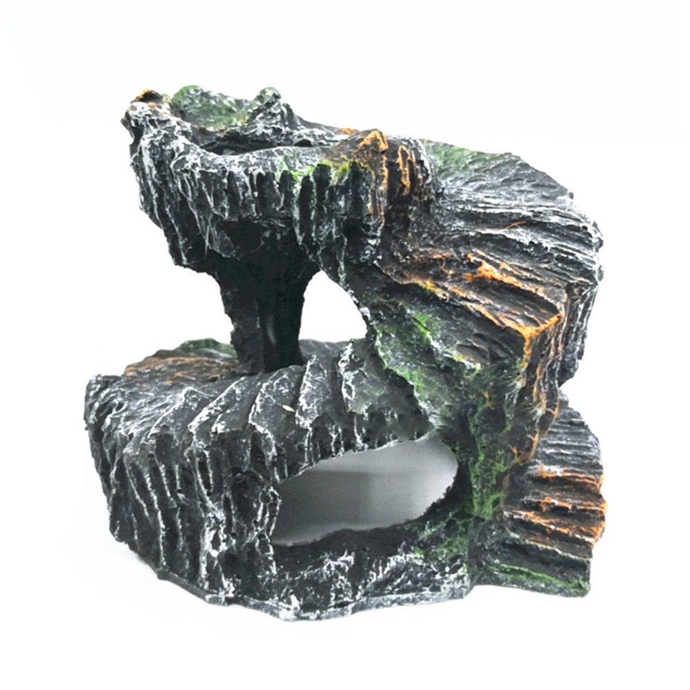 Windfall Shale Step Ledge for Aquariums Terrariums, Adds Hiding Spots, Swim Throughs, Basking Ledges for Fish, Reptiles, Amphibians, and Small Animals
