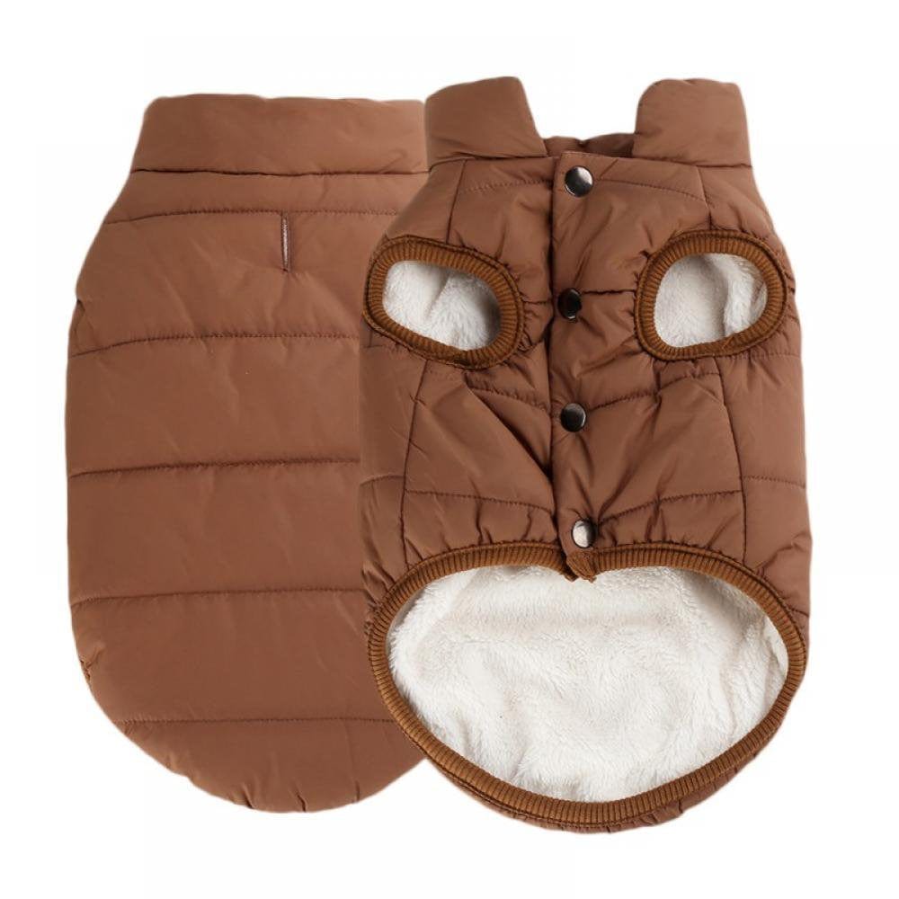 Windproof Dog Winter Coat Waterproof Dog Jacket Warm Dog Vest Cold Weather Pet Apparel with 2 Layers Fleece Lined for Small Medium Large Dogs Animals & Pet Supplies > Pet Supplies > Dog Supplies > Dog Apparel Kozart M Brown 