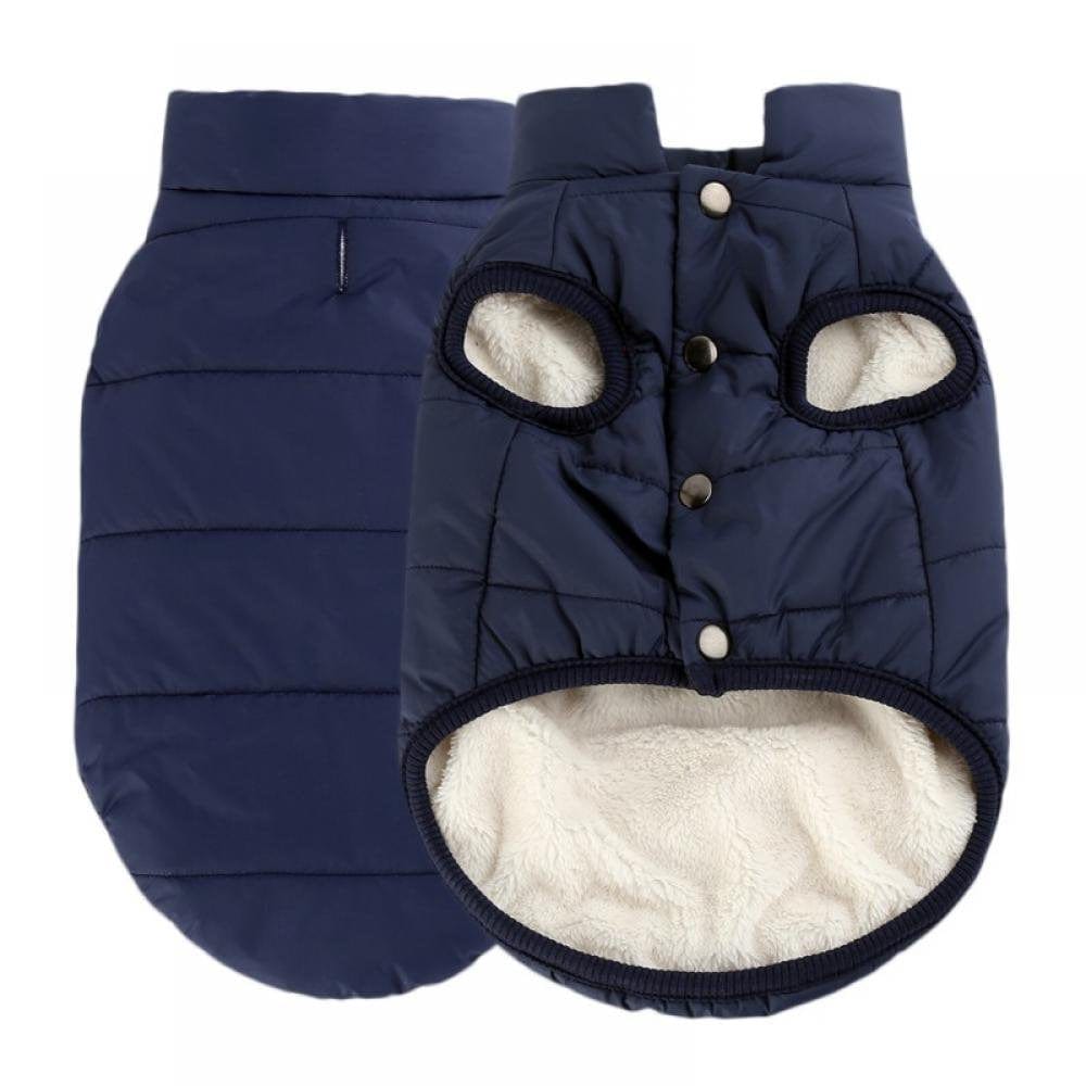 Windproof Dog Winter Coat Waterproof Dog Jacket Warm Dog Vest Cold Weather Pet Apparel with 2 Layers Fleece Lined for Small Medium Large Dogs Animals & Pet Supplies > Pet Supplies > Dog Supplies > Dog Apparel Wuff Meow M Blue 