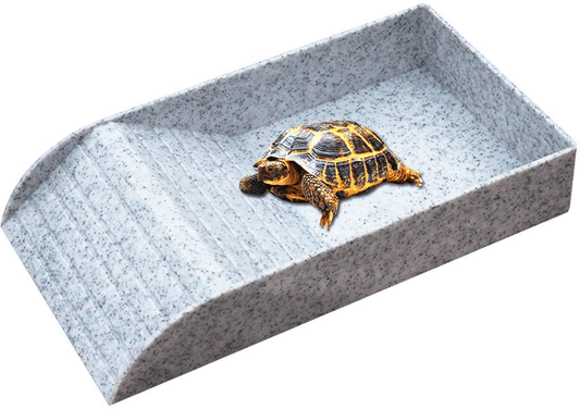 WINGOFFLY Large Reptile Feeding Dish with Ramp and Basking Platform Plastic Turtle Food and Water Bowl Also Fit for Bath Aquarium Habitat for Lizards Amphibians Animals & Pet Supplies > Pet Supplies > Reptile & Amphibian Supplies > Reptile & Amphibian Habitat Accessories WINGOFFLY Emulational Granite  
