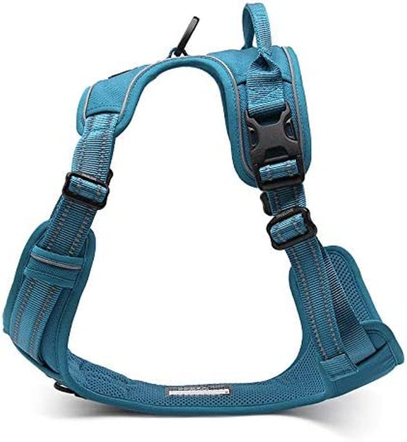 WINHYEPET True Love Dog Harness, No-Pull Reflective Pet Harness with 2 Leash Clips Adjustable Soft Padded Dog Vest with Easy Control Handle for Small Medium Large Dogs Tlh5651(Blue,L) Animals & Pet Supplies > Pet Supplies > Dog Supplies > Dog Apparel Winhyepet   