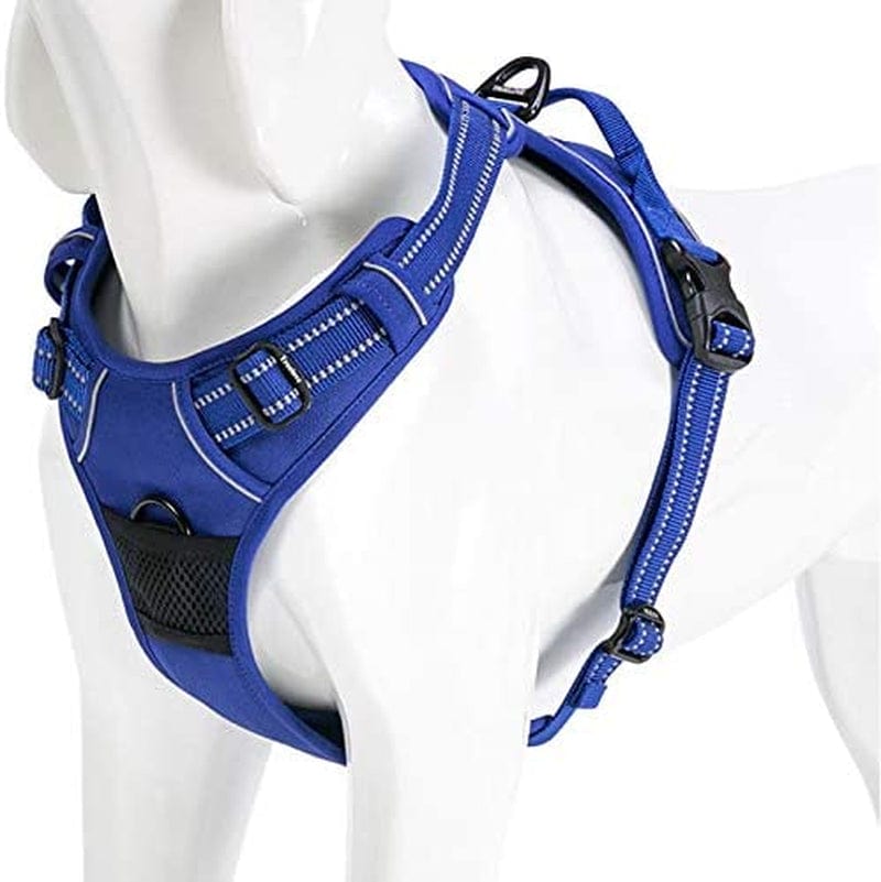 WINHYEPET True Love Dog Harness, No-Pull Reflective Pet Harness with 2 Leash Clips Adjustable Soft Padded Dog Vest with Easy Control Handle for Small Medium Large Dogs Tlh5651(Blue,L) Animals & Pet Supplies > Pet Supplies > Dog Supplies > Dog Apparel Winhyepet Royal Blue S 